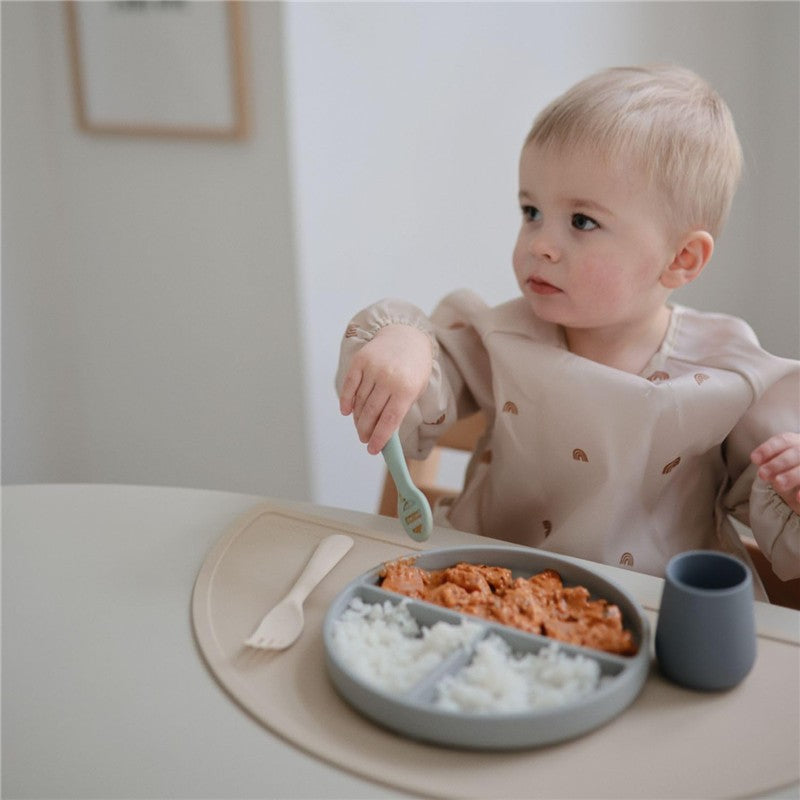 Mushie Silicone First Feeding Baby Spoons 2 Pack - Natural & Shifting Sand Image 5