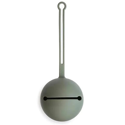 Mushie - Silicone Pacifier Holder Case, Dried Thyme Image 1