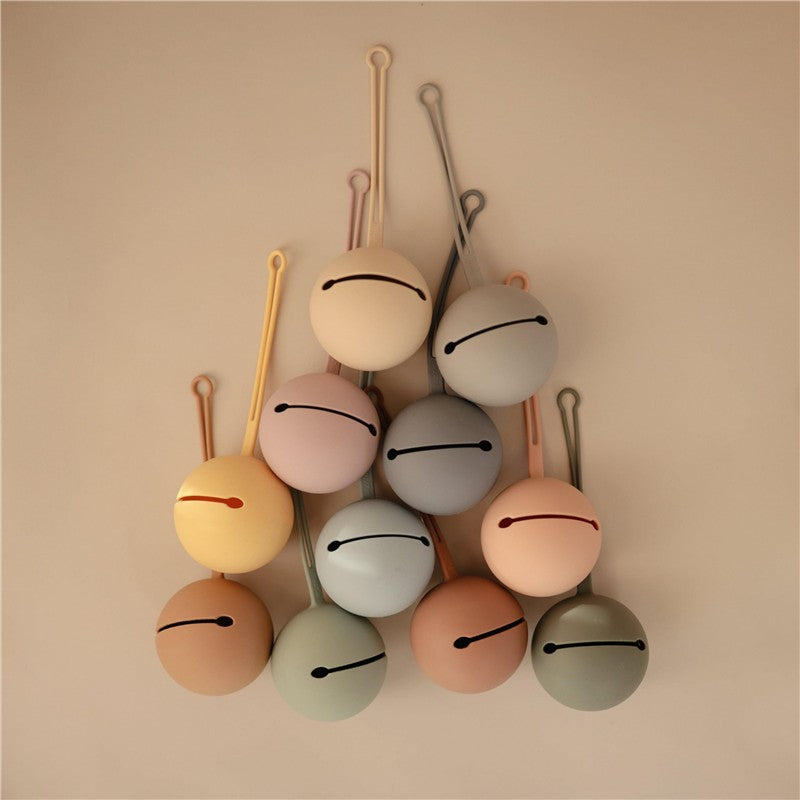 Mushie Silicone Pacifier Holder Case - Stone Image 6