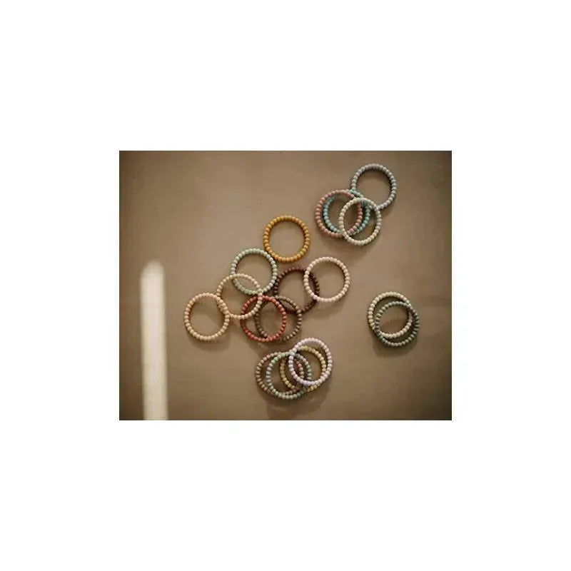 Mushie Silicone Pearl Teether Bracelets Linen/Peony/Pale Pink Image 7