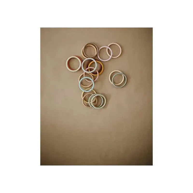 Mushie Silicone Pearl Teether Bracelets Linen/Peony/Pale Pink Image 4