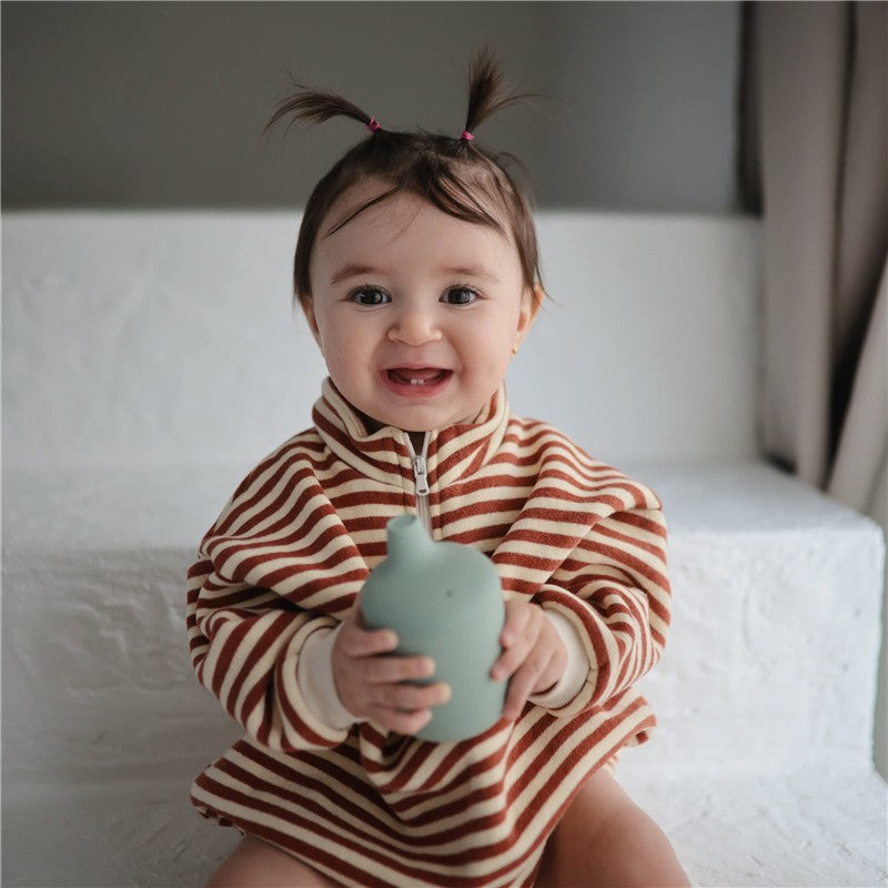 Mushie Silicone Sippy Cup - Powder Blue Image 3