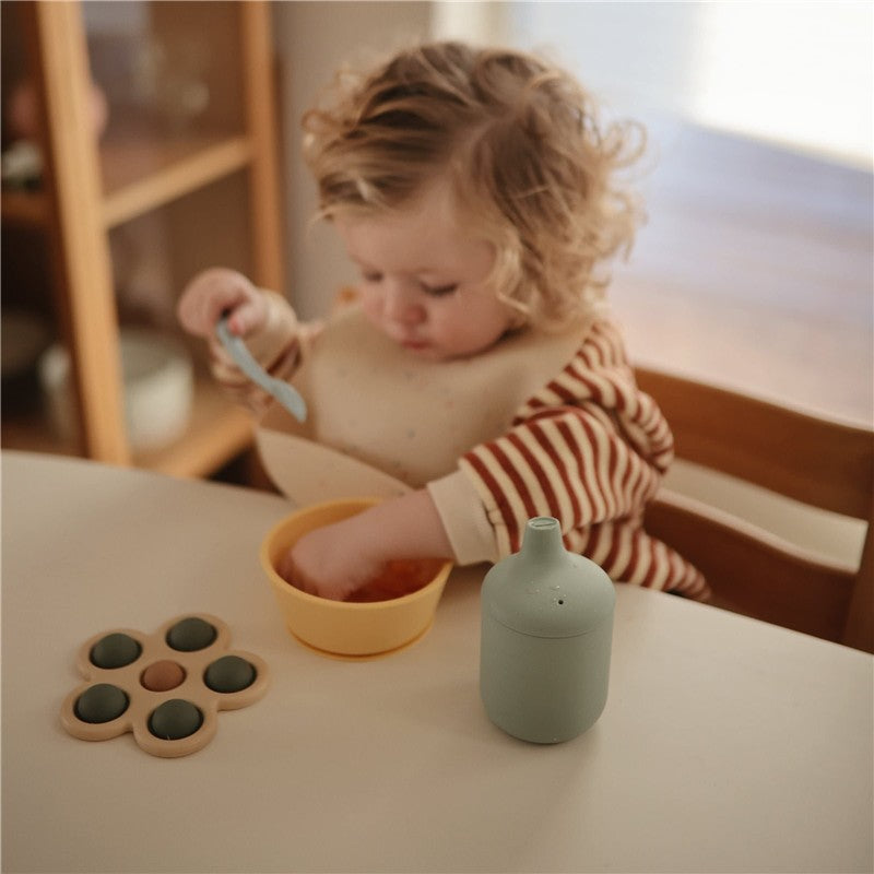 Mushie Silicone Sippy Cup - Powder Blue Image 5