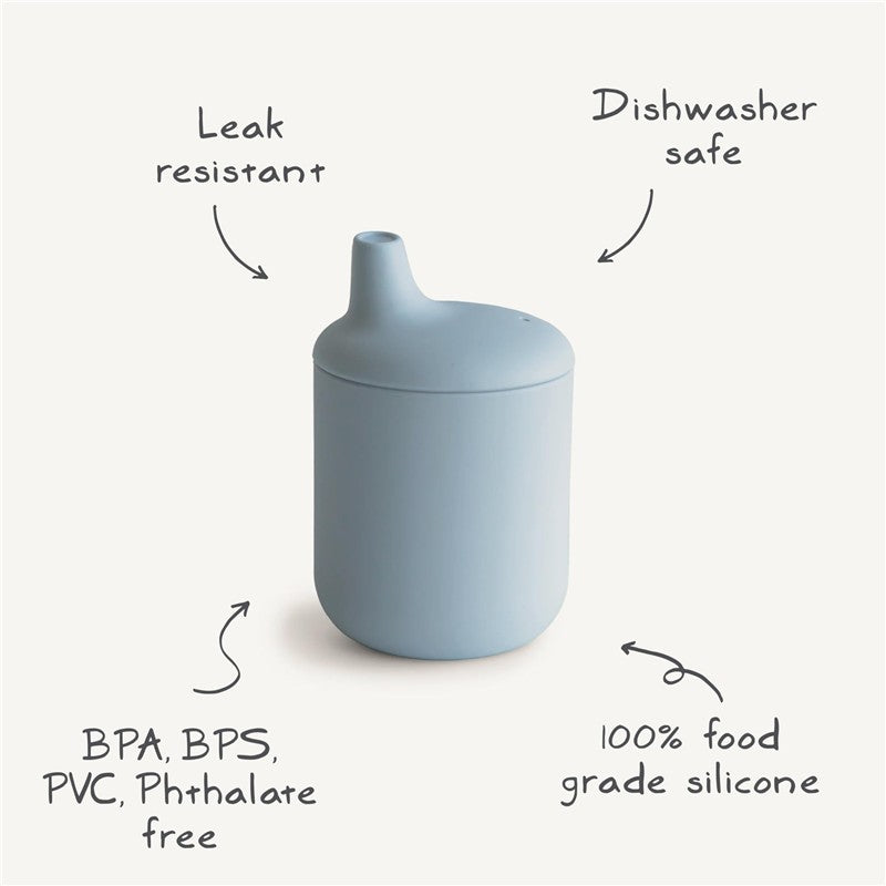 Mushie Silicone Sippy Cup - Powder Blue Image 8