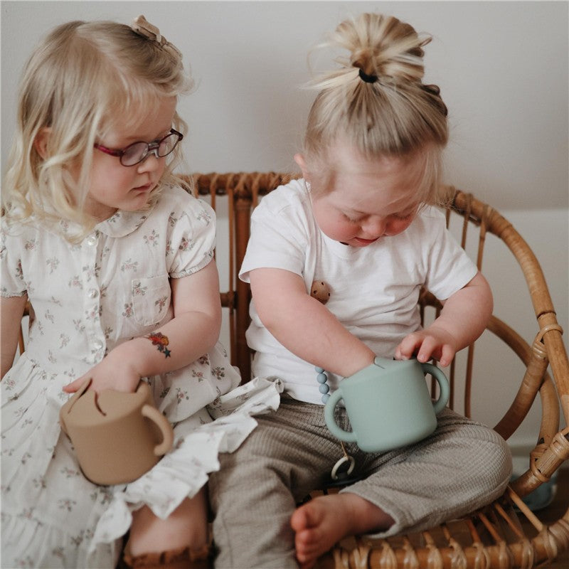 Mushie Silicone Snack Cup - Cambridge Blue Image 4