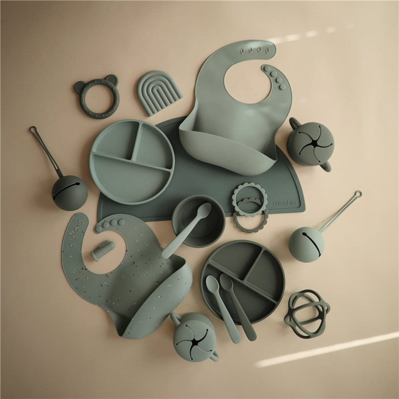 Mushie Silicone Suction Bowl - Cambridge Blue Image 6