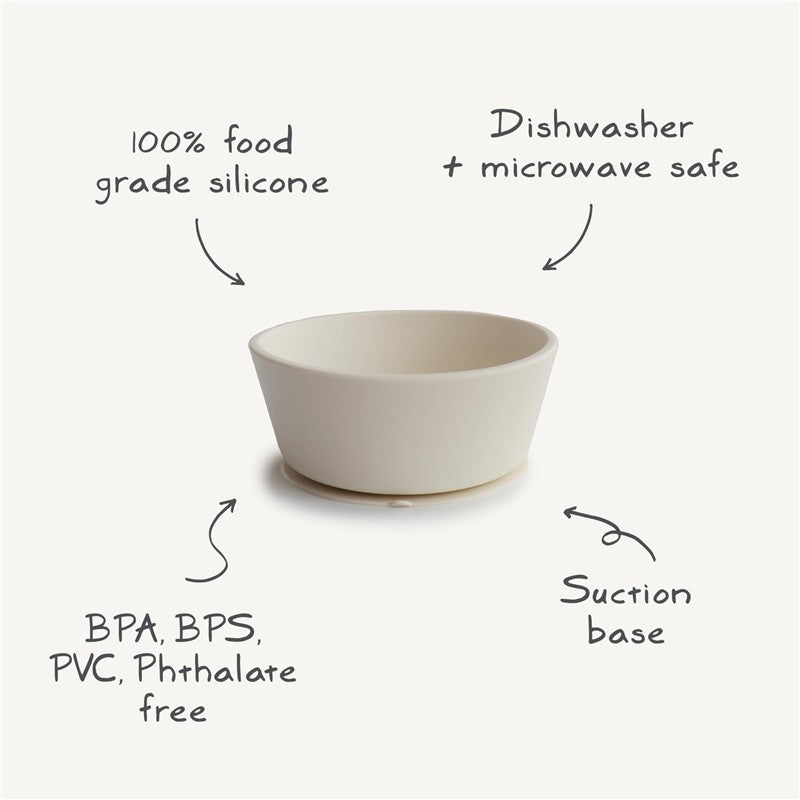 Mushie Silicone Suction Bowl - Natural Image 3