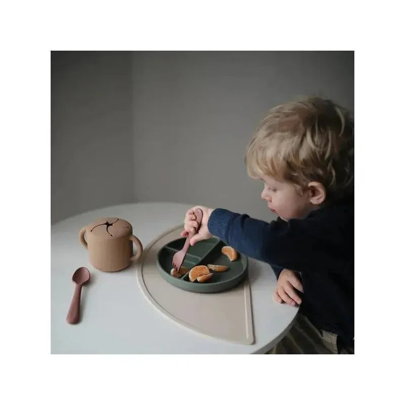 Mushie - Silicone Suction Plate Baby - Cambridge Blue Image 5