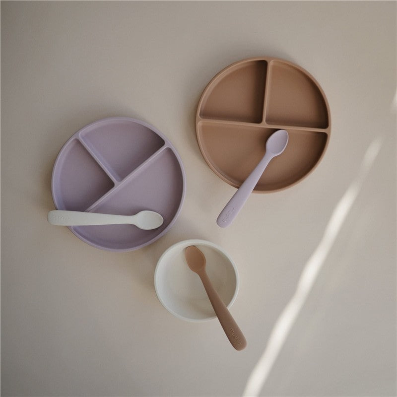Mushie Silicone Suction Plate - Soft Lilac Image 3