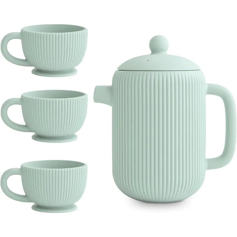 Mushie - Silicone Tea Play Set, Cambridge Blue Image 1