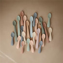 Mushie - Silicone Toddler Starter Spoons, 2 Pack,Blush Shifting Sand Image 5