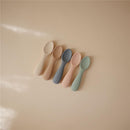 Mushie - Silicone Toddler Starter Spoons, 2 Pack, Natural/Shifting Sand Image 6