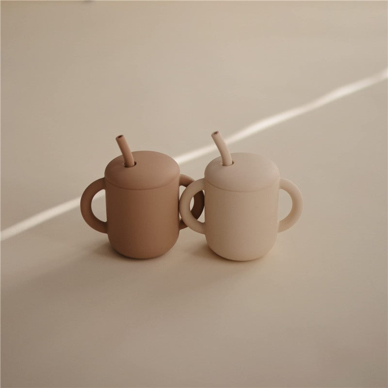 Mushie Silicone Training Cup + Straw - Natural Image 2