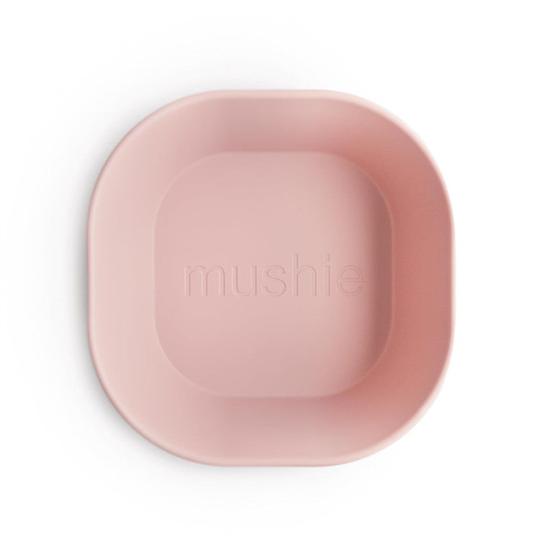 Mushie Silicone Square Bowl Dinnerware Set 2 Pack - Blush Image 2