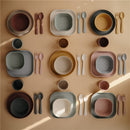 Mushie Silicone Square Bowl Dinnerware Set 2 Pack - Blush Image 8