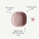 Mushie Silicone Square Bowl Dinnerware Set 2 Pack - Blush Image 9