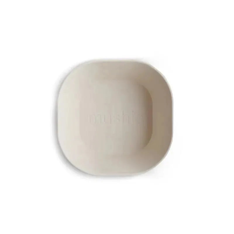 Mushie - Square Dinnerware Baby Bowl - Set Of 2 - Ivory Image 1