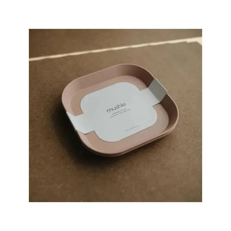 Mushie - Square Dinnerware Baby Plates- Set Of 2 - Blush Image 4
