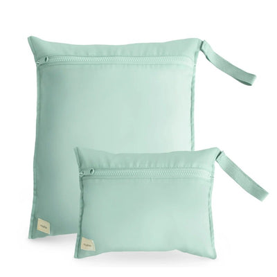 Mushie Water-Resistant Wet Bag 2 Pack - Roman Green Image 1