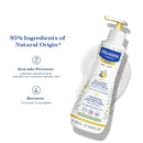 Mustela Hair Styler & Skin Freshener bottle, featuring natural ingredients like Avocado Perseose and Beeswax, 6.76 fl oz.