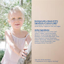 Mustela Organic Cleansing Gel with Olive Oil and Aloe, featuring a smiling child, highlighting key ingredients and family-friendly features.