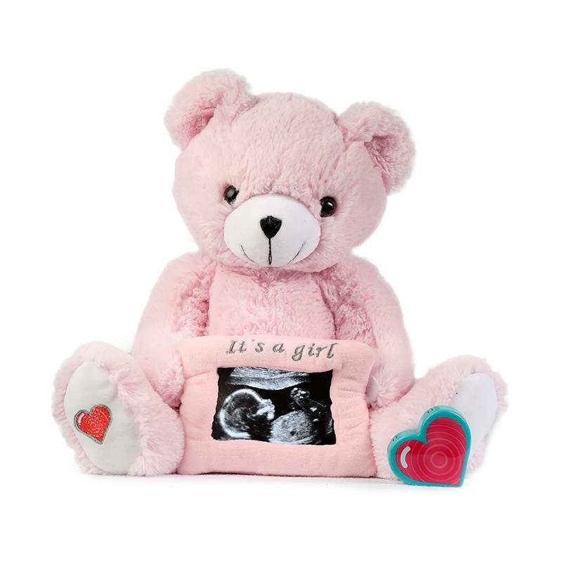 My Baby's Heartbeat Bear Gender Reveal Bear Pink Image 1