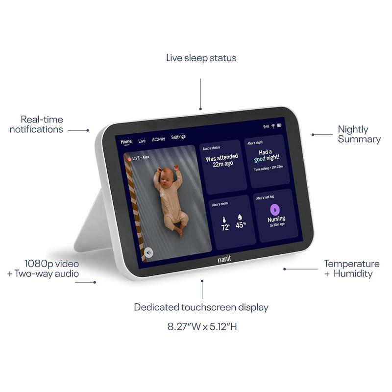 Nanit Display Screen for At-Home Viewing 8” Touchscreen Image 2