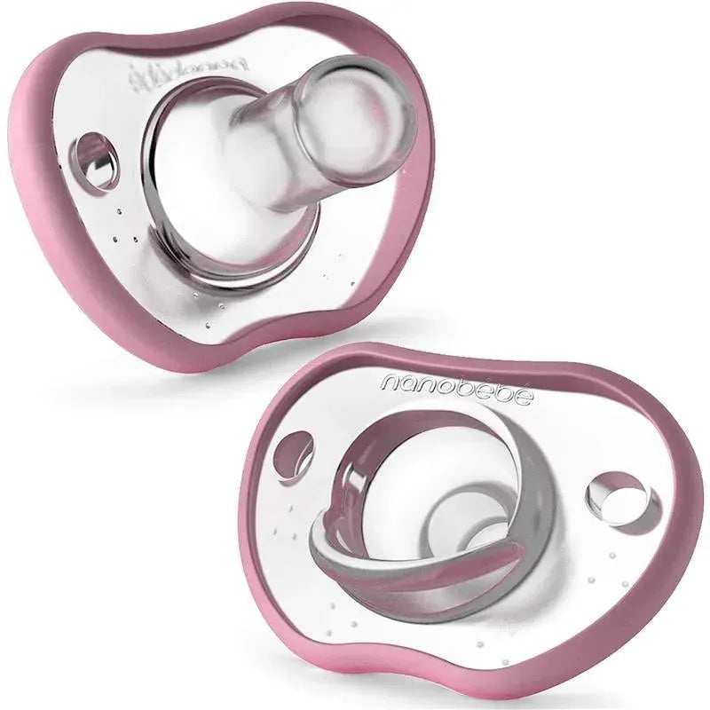 NanoBebe 2-Pack Flexy Pacifiers, Pink Image 1