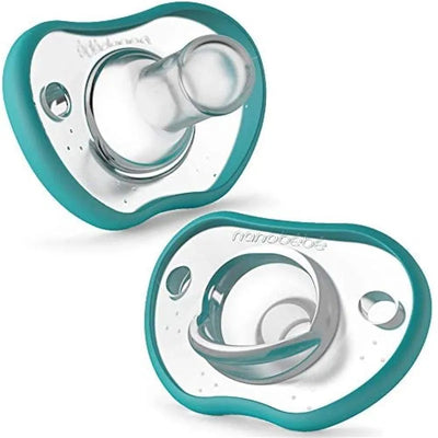 NanoBebe 2-Pack Flexy Pacifiers, Teal | 0-3M Image 1