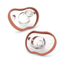 Nanobebe - Baby Pacifiers 0-3 Month, Orthodontic, Award Winning 100% Silicone BPA Free, 2Pk Clay Image 1