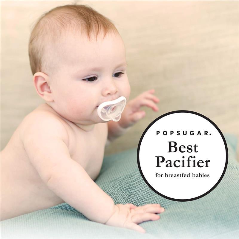 Nanobebe - Baby Pacifiers 0-3 Month, Orthodontic, Award Winning 100% Silicone BPA Free, 2Pk Clay Image 4