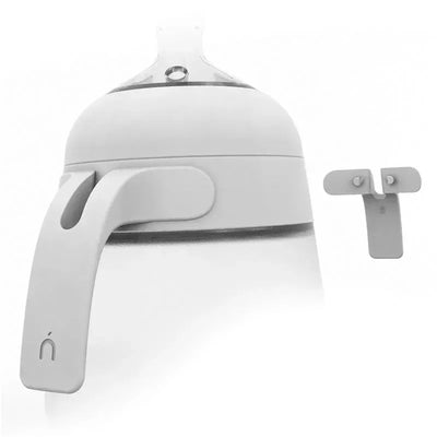 Nanobebe Quick Snap Handle Set in grey for Flexy Silicone Baby Bottle, featuring a sturdy handle and connector.