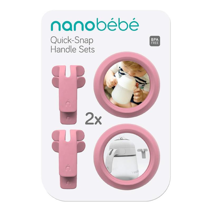 Nanobebe - Quick Snap Handle Sets for Flexy Silicone Baby Bottle, 2-Pack Pink Image 5