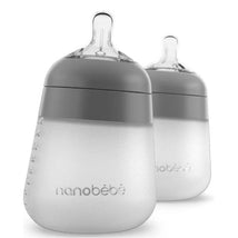 Nanobebe - 2Pk Silicone Baby Bottle, Gray, 9Oz Image 1