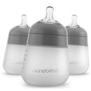 Nanobebe Silicone Baby Bottle 3 Pack - Grey, 9oz Image 1