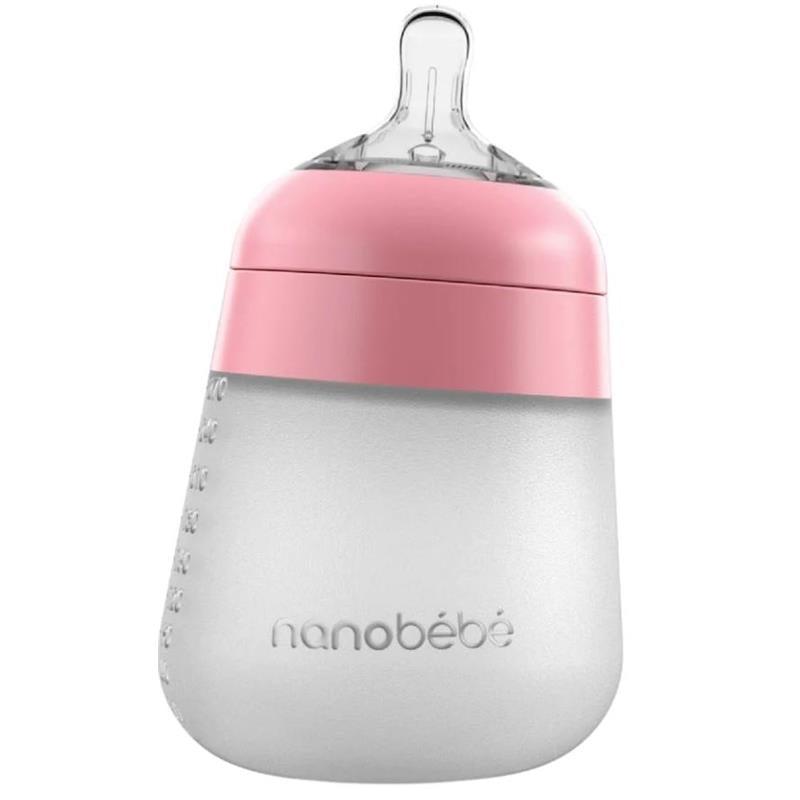 Nanobebe - 9Oz Flexy Silicone Baby Bottle, Pink Image 1