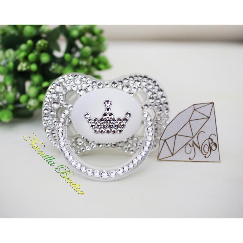 Neonilla Crystal - Pacifier With Swarovski Elite Crown Clear Bling Dummy Image 1