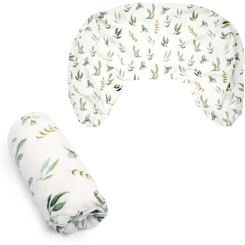 Boopy New Boppy Nursing Pillow Organic Cotton Cover- Green Leaves