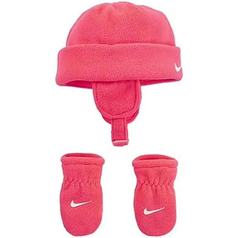 Nike - Baby Girl Swoosh Trapper Beanie & Glove Set, Pink, 12/24M Image 3