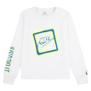 Nike Kids Long Sleeve T-Shirt, White Neon Image 1