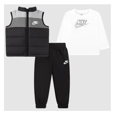 Nike - Solid Vest Set, Pant & Tshirt Long Sleeve Black Image 1