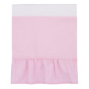 Pink crib skirt with a ruffled bottom, part of the NoJo 3Pk Disney Ariel Watercolor Wishes Bedding Set.