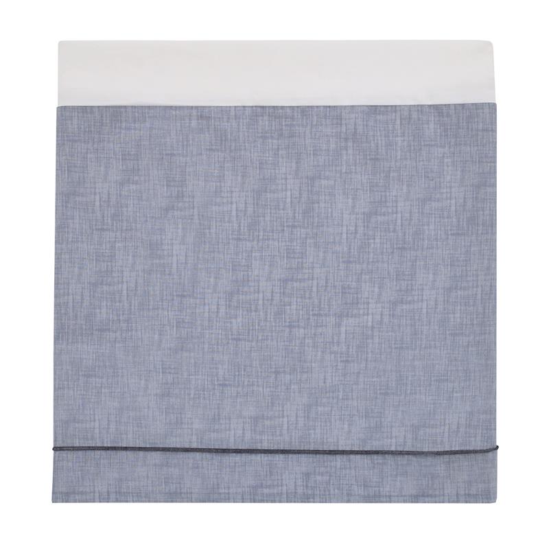 Gray crib sheet with a textured design and white top hem, part of NoJo Disney Mickey Mouse nursery bedding set.