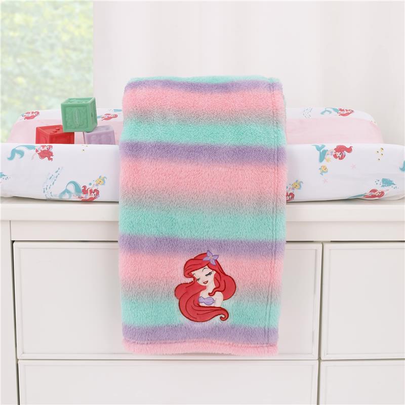 NoJo Disney Ariel Watercolor Wishes Ombre Plush Baby Blanket