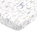 Nojo - Fitted Crib Sheet Floral Deer Print Image 1