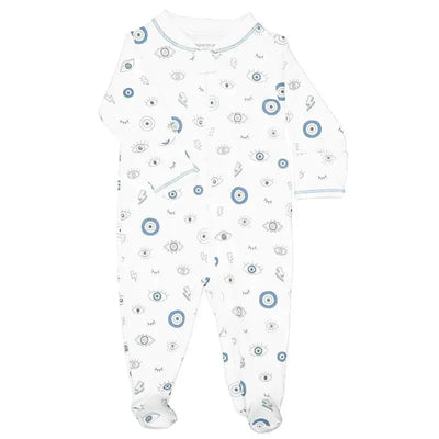 Noomie - Baby Boy Zipper Footie Evil Eye Image 1