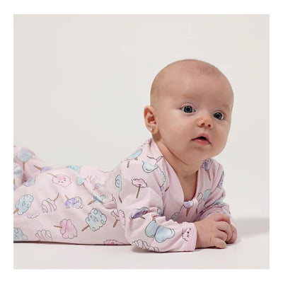 Noomie - Baby Girl Cotton Candy Zipper Footie Image 1