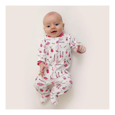 Noomie - Baby Girl Glamour Makeup Zipper Footie Image 1