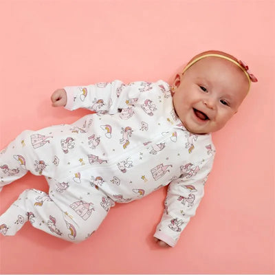 Noomie - Baby Unicorn World Zipper Footie Image 1