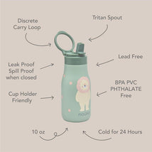 Nouka 10 oz Insulated Stainless Steel Kids Water Bottle, Fleur the Ballerina Image 2